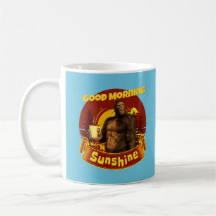 God Morgon Solsken Bigfoot Kaffe Humor Konst Kaffemugg