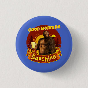 God Morgon Solsken Bigfoot Kaffe Humor Konst Knapp