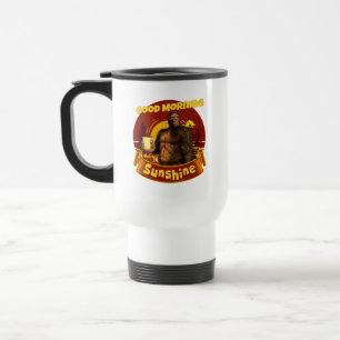 God Morgon Solsken Bigfoot Kaffe Humor Konst Resemugg