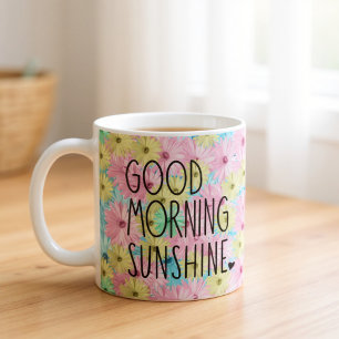 God Morgon Solsken Blommig Kaffemugg