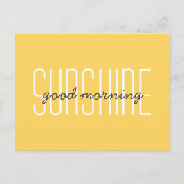 God morgon solsken gul typografi citat vykort
