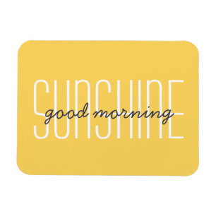 God morgon solsken gul typografi sol citat magnet
