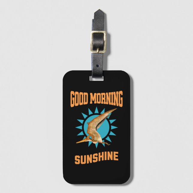 God Morgon Solsken Pterodactyl Dino Bagagebricka (Framsida vertikal)