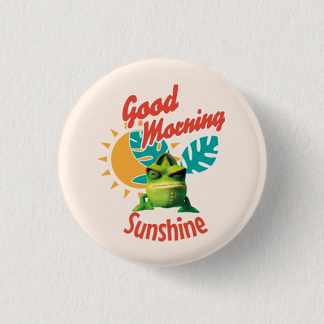 God Morgon Solsken Rolig Kameleont Knapp (Framsida)