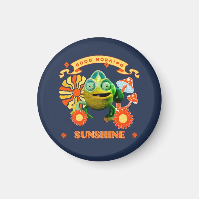 God Morgon Solsken Rolig Kameleont Magnet (Framsidan)