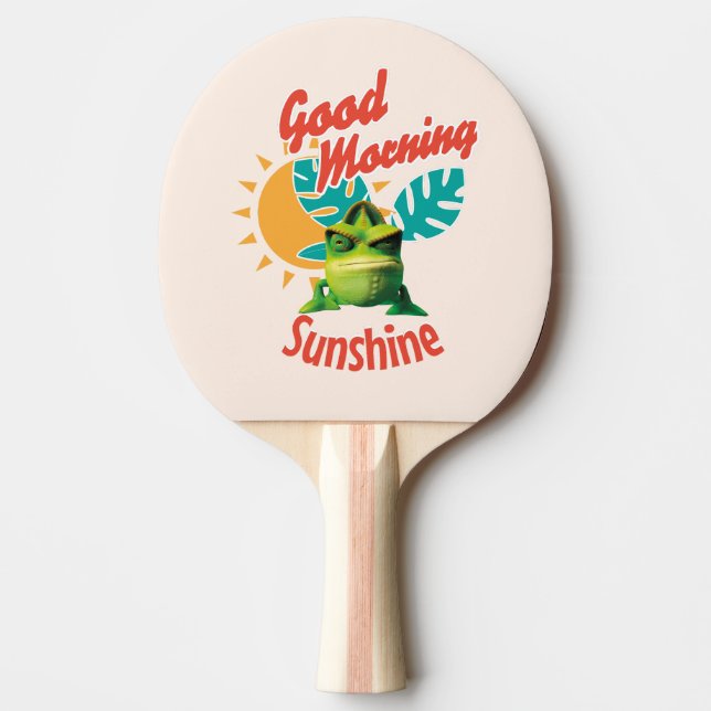 God Morgon Solsken Rolig Kameleont Pingisracket (Framsidan)