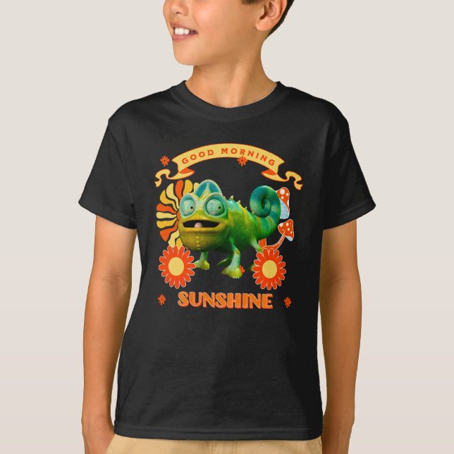 God Morgon Solsken Rolig Kameleont T Shirt (Framsida)