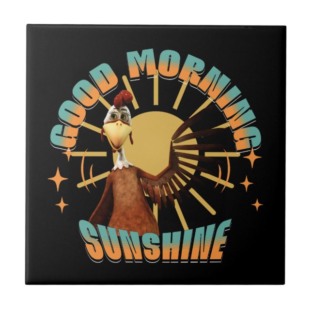 God Morgon Solsken Rolig Tupp Kakelplatta (Framsidan)