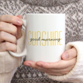 God morgon solsken Söt Citat Trendig Gul Kaffemugg