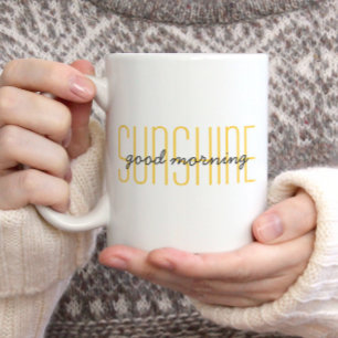 God morgon solsken Söt Citat Trendig Gul  Kaffemugg
