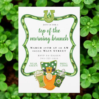 God morgon St patrick's day Brunch Inbjudningar