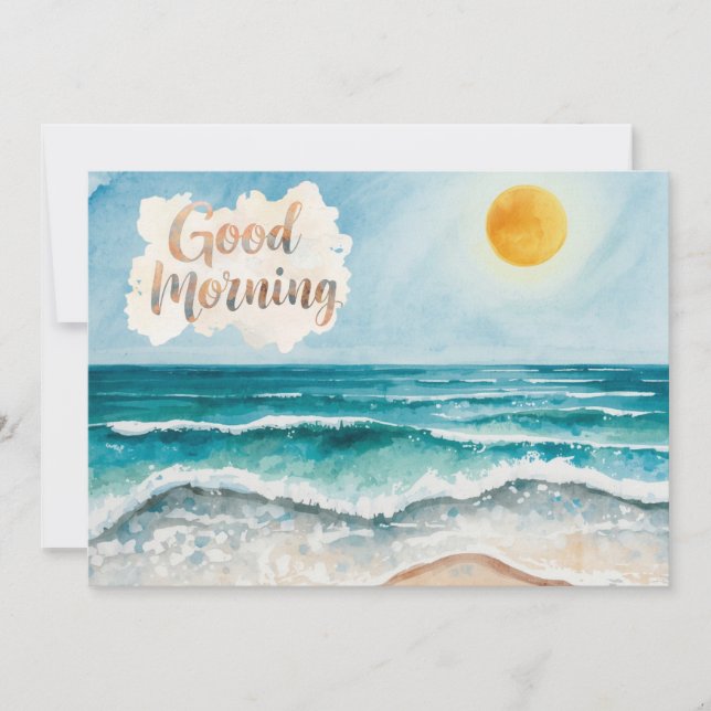 God Morgon Strandliv Inbjudningar (Framsida)