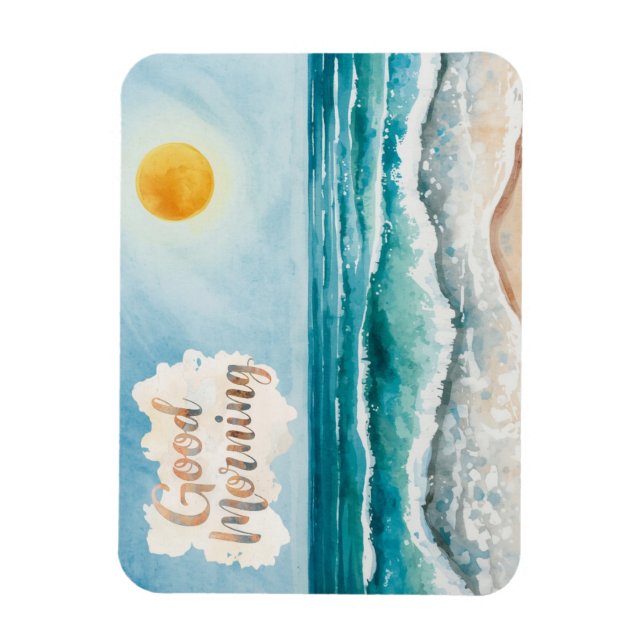 God Morgon Strandliv Magnet (Vertikal)