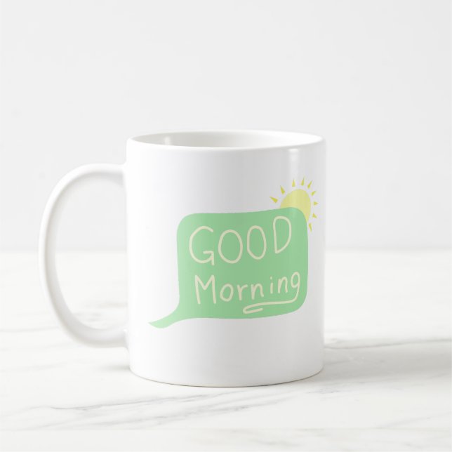 God morgon talbubbla solsken kaffemugg (Vänster)