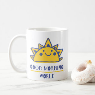 God Morgon Världen Solsken Kaffemugg