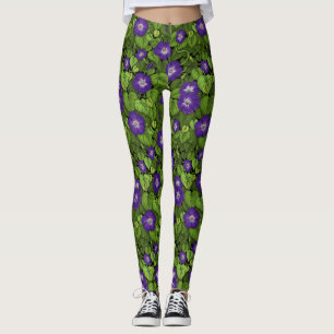 God morgon vid lila och grönt leggings