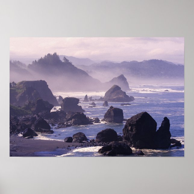 God morgon vid Oregon kusten nära Nesika. Poster (Framsidan)