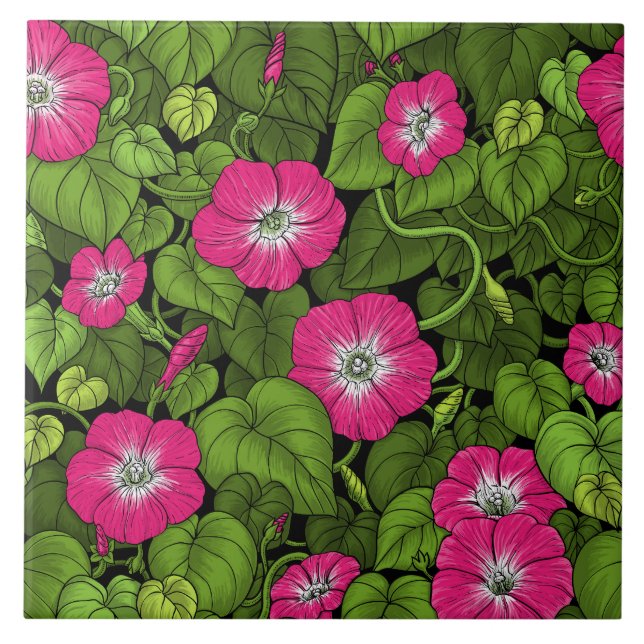 God morgon vid rosa och grönt kakelplatta (Framsidan)