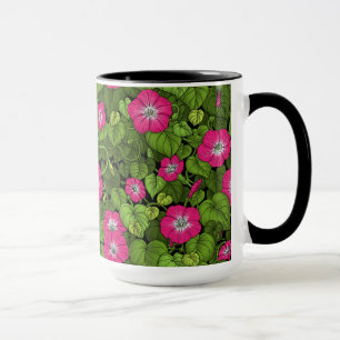 God morgon vid rosa och grönt mugg