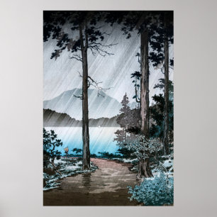 God morgon vid Sjö Hakone av Tsuchiya Koitsu Poster