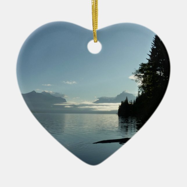 God morgon vid Sjö McDonald i Glacier nationalpark Julgransprydnad Keramik (Framsidan)