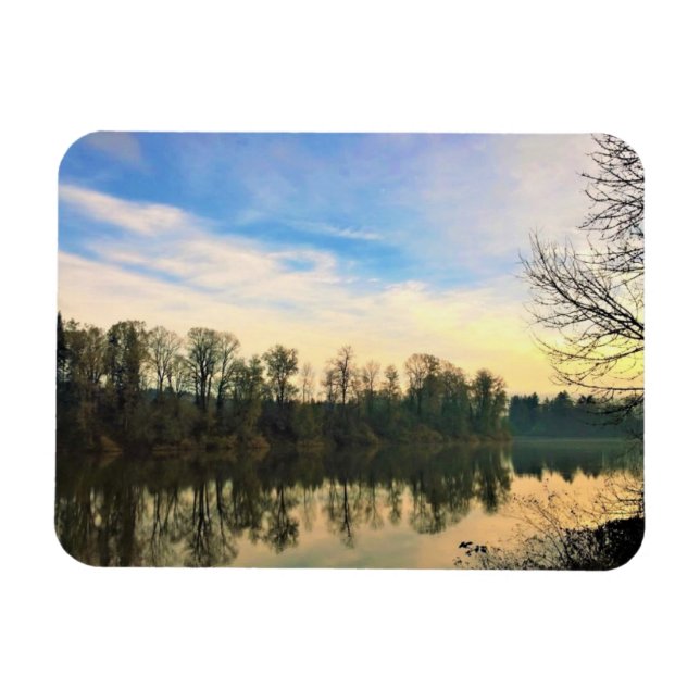 God morgon vid Willamette River, OR Magnet (Horisontell)