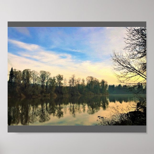 God morgon vid Willamette River, Oregon Poster (Framsidan)