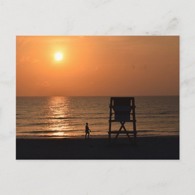 God morgon Walk på Beach Vykort (Framsida)