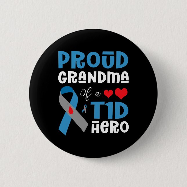 God mormor av typ 1-diabetes av typ T1D Knapp (Framsida)