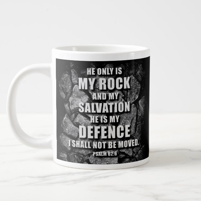 GOD My Sten & Salvation - Christian Faith Verse  Jumbo Mugg (Vänster)