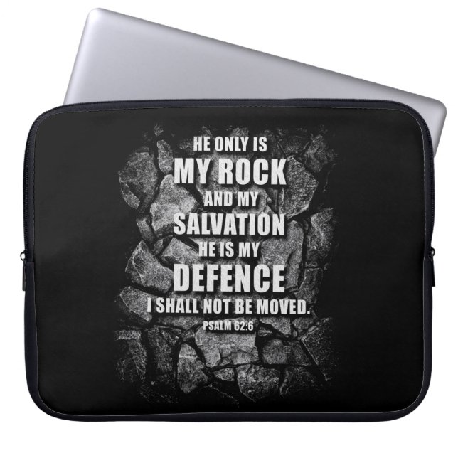 GOD My Sten & Salvation - Christian Faith Verse T Laptop Fodral (Framsidan)