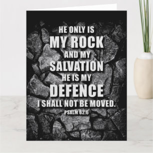 GOD My Sten & Salvation - Christian Faith Verse Tack Kort