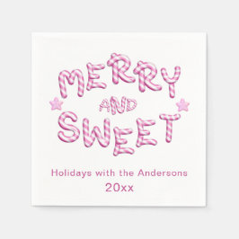 God Napkins Merry Bright Candy cane Helgdag Pappersservett