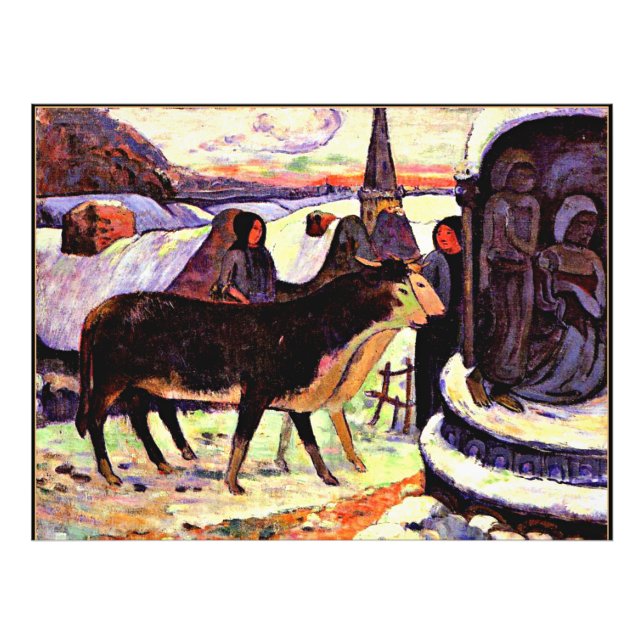 God natt av Paul Gauguin Fototryck (Framsidan)