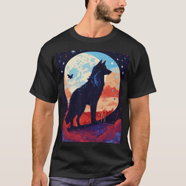 God natt, Howl: Glasblåsta Varger under ett konfek T Shirt (Framsida)
