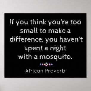 God natt med Mosquito - afrikanskt ordspråk - tryc Poster