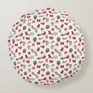 God natt på julturen med tomten rund kudde