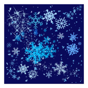 God natt Snowfall Fototryck