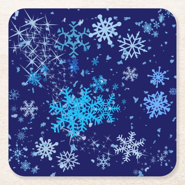 God natt Snowfall Underlägg Papper Kvadrat (Framsidan)