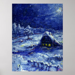 God natt. Vinter. Ryssland Poster