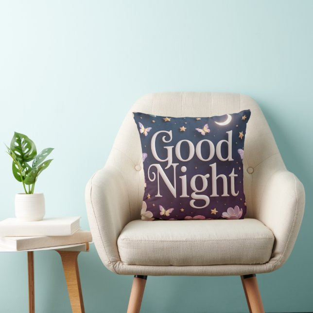 "God Natt" Whimsical Fjärilsträdgård Kudde (Stol)
