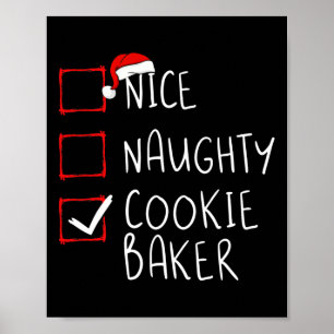 God Naughty Cookie Baker jullista Santa Cla Poster