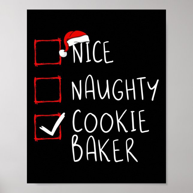 God Naughty Cookie Baker jullista Santa Cla Poster (Framsidan)