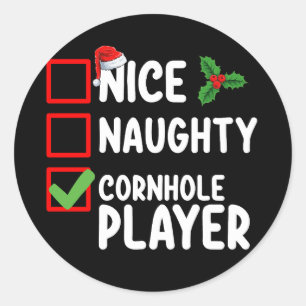 God Naughty Cornhole-spelarens jullista Runt Klistermärke