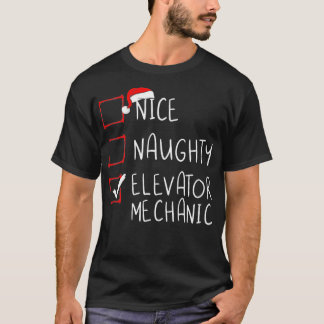 God Naughty Elevator-mekanisk jullista Julafton T Shirt
