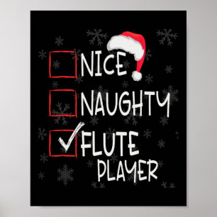 God Naughty Flute-spelarlista Jultomte Cla Poster
