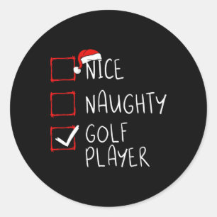 God Naughty Golf Player-jultomte Clau Runt Klistermärke