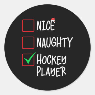 God Naughty Hockey Player-jullista Santa Cl Runt Klistermärke
