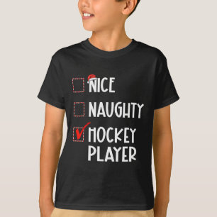 God Naughty Hockey Player-jultomten T Shirt
