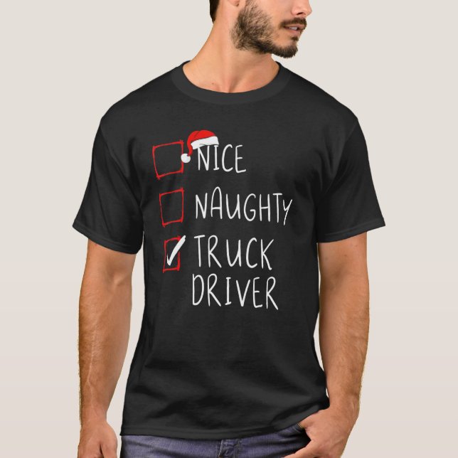 God Naughty Lastbil - julklapp S T Shirt (Framsida)